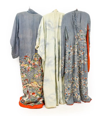 Lot 2185 - Early 20th Century Japanese Pale Blue Silk...