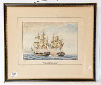 Lot 1023 - W R Kennedy (19th/20th century) "Capture of La...