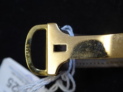 Lot 2125 - Cartier: An 18 Carat Gold Rectangular Shaped Wristwatch