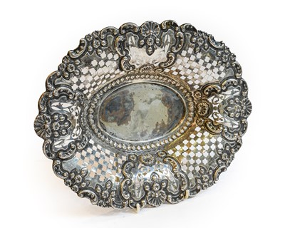 Lot 219 - A George V silver basket, by Nathan and Hayes,...