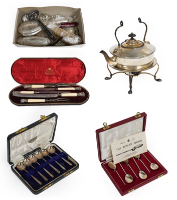 Lot 66 - A cased set of six silver teaspoons, modelled...