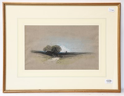 Lot 1039 - Henry Bright (1810-1873) Cottage with trees,...