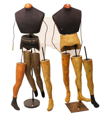 Lot 1069 - Two post 1950's gents mannequins with fabric...