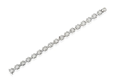 Lot 2384 - An 18 Carat White Gold Diamond Bracelet,...