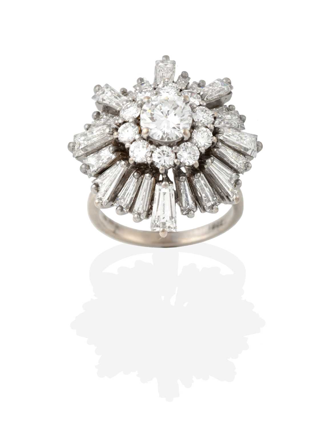 Lot 2283 - A Diamond Cluster Ring, realistically modelled...