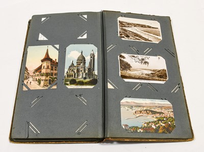 Lot 151 - A box containing five period albums of...