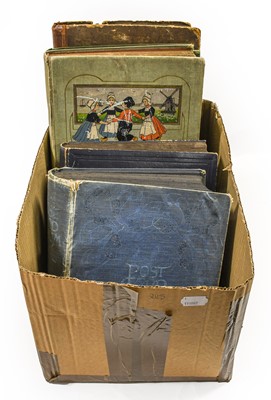 Lot 151 - A box containing five period albums of...
