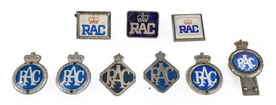 Lot 31 - Nine RAC Chromed Metal and Plastic Members’...