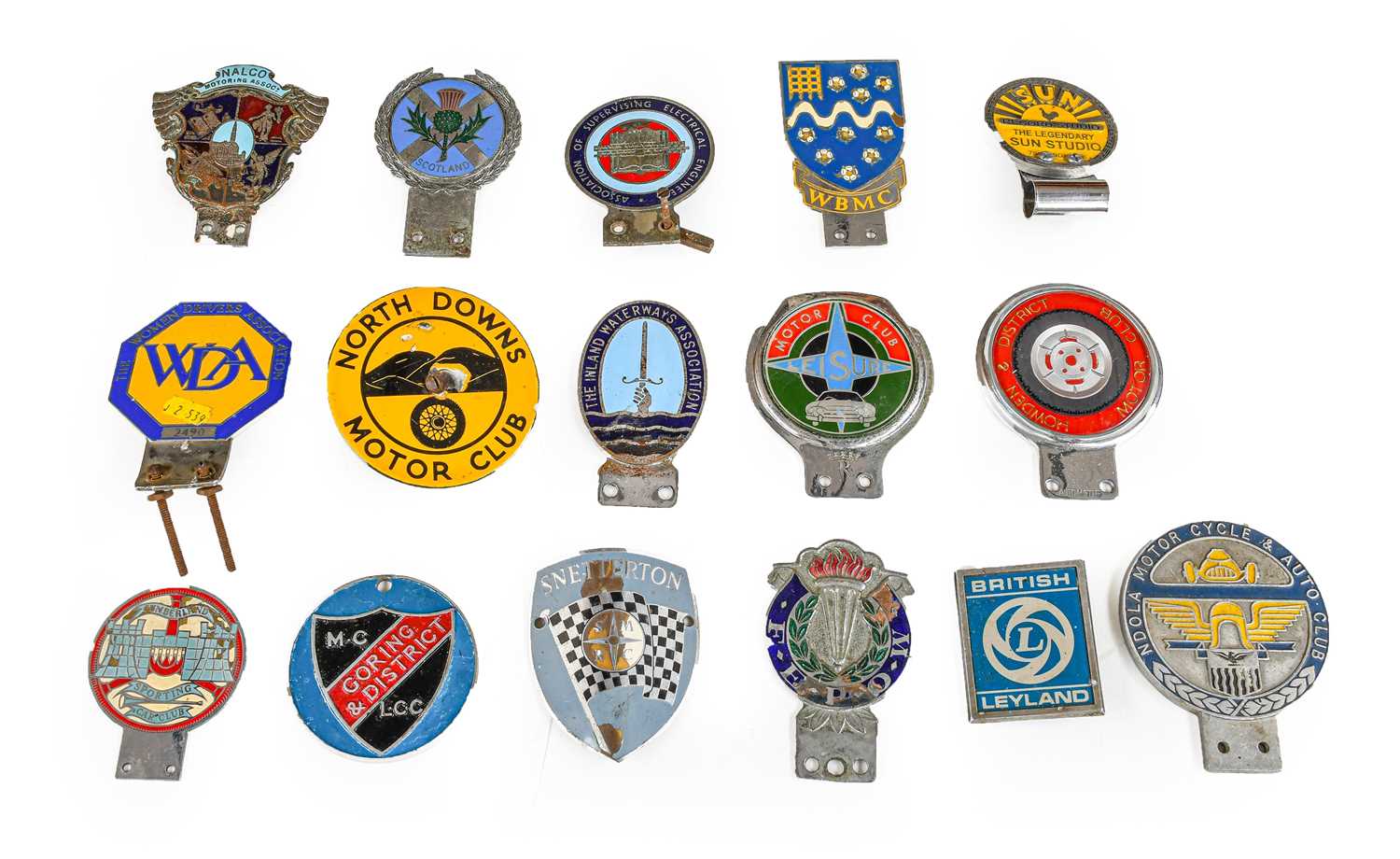 Lot 7 - Sixteen Assorted Nalgo Car Badges, including...