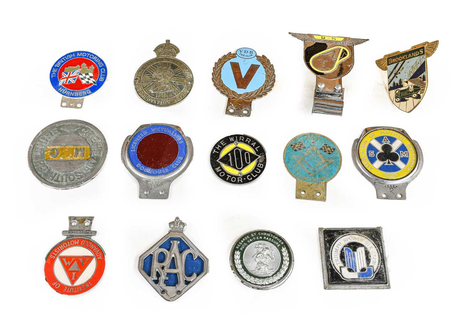 Lot 10 - Fourteen Chromed Metal Car Badges, to include...