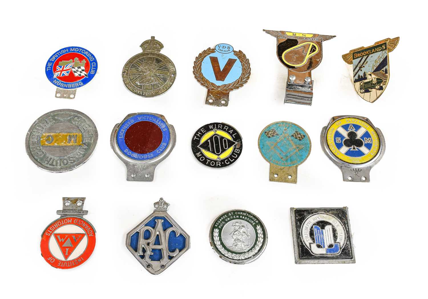 Lot 10 Fourteen Chromed Metal Car Badges To Include lot-10-fourteen-chromed-metal-car-badges-to-include