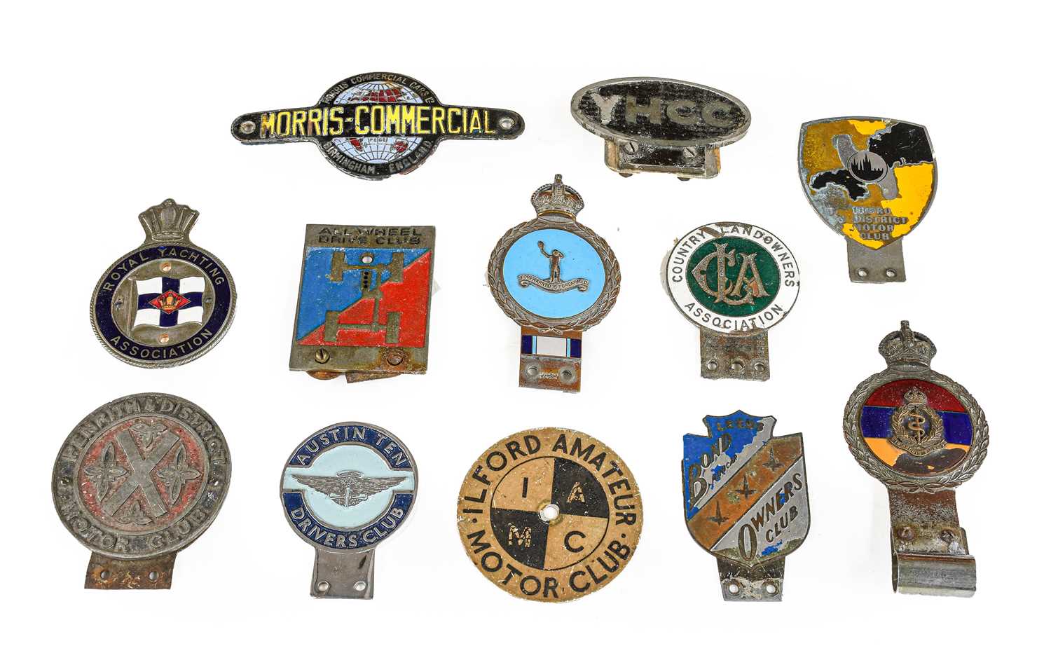 Lot 41 - Twelve 1920/30 and Later Chromed Car Badges,...