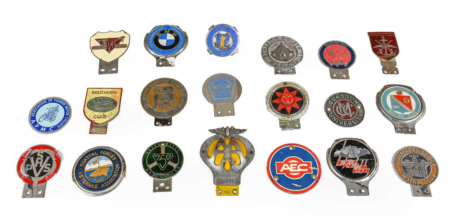 Lot 42 - Twenty Chromed Metal and Plastic Car Badges,...