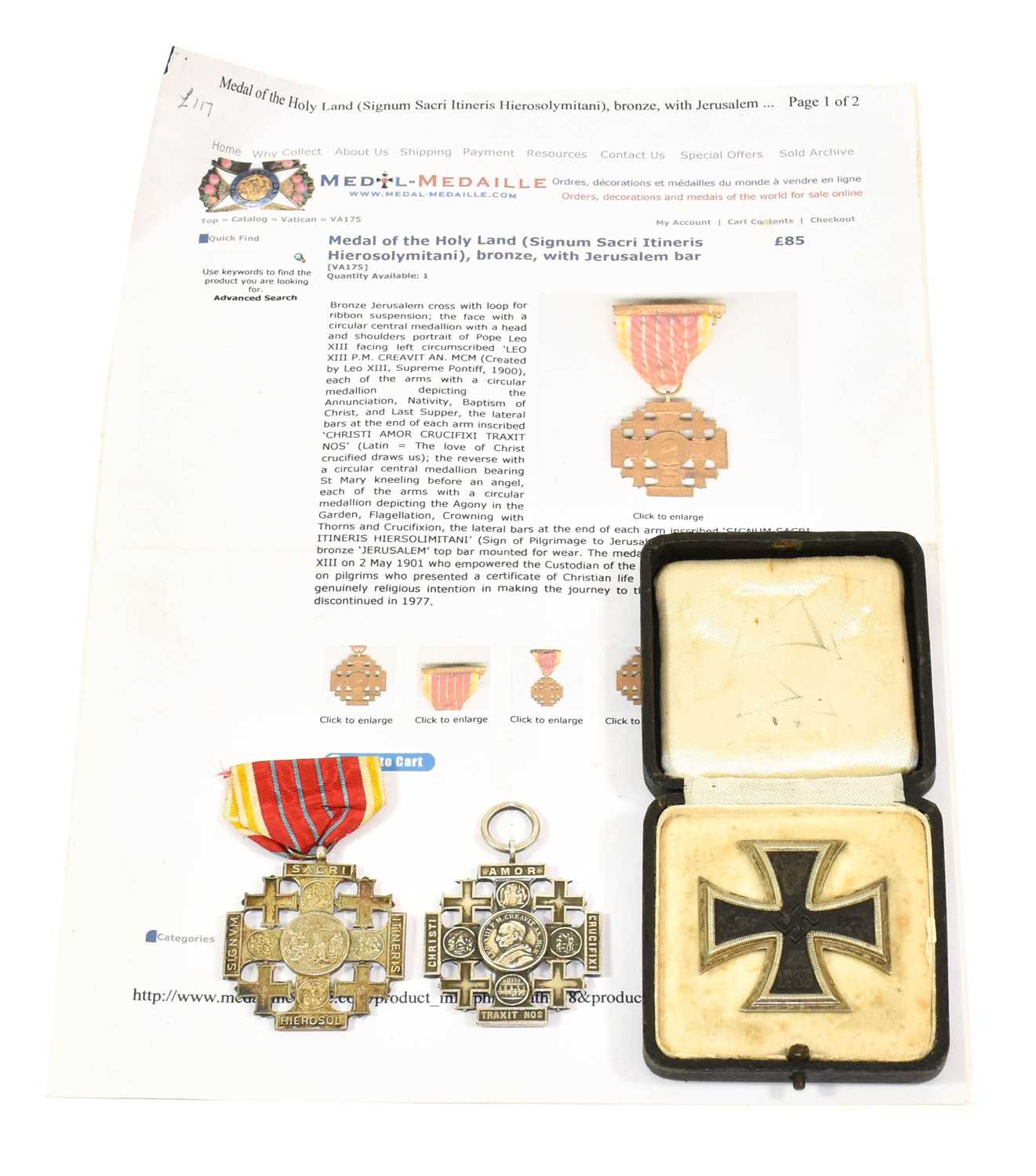 Lot 42 - Two Medals of the Holy Land Pilgrims Jerusalem...
