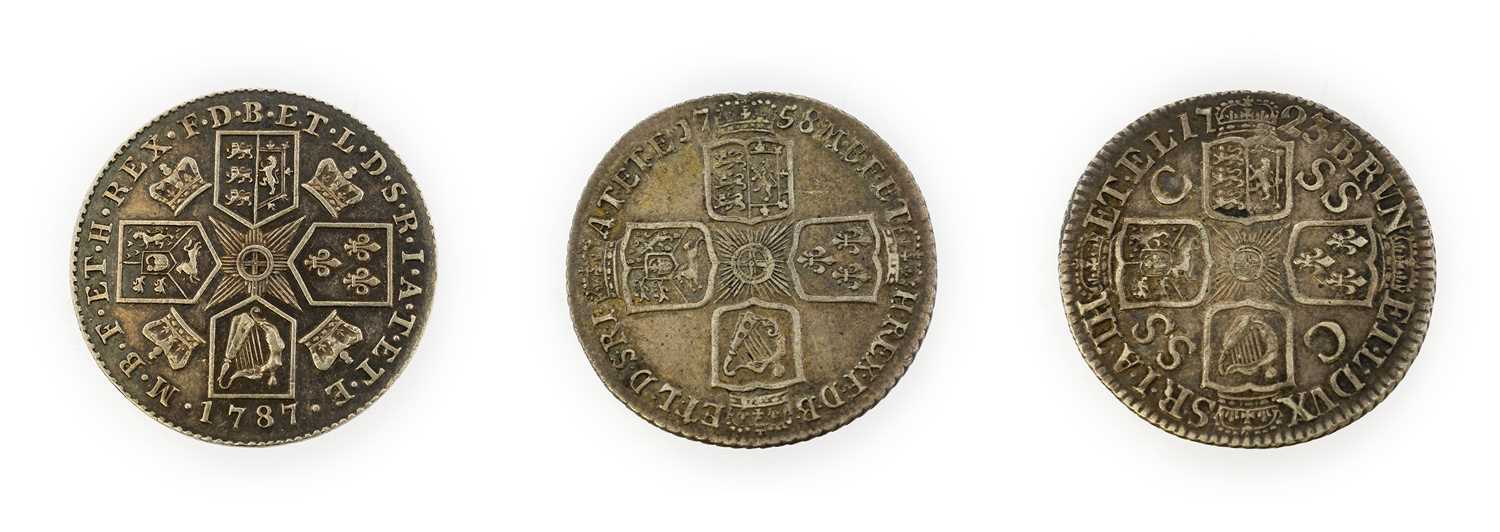 Lot 48 - 3 x Shillings comprising: George I 1723 first...