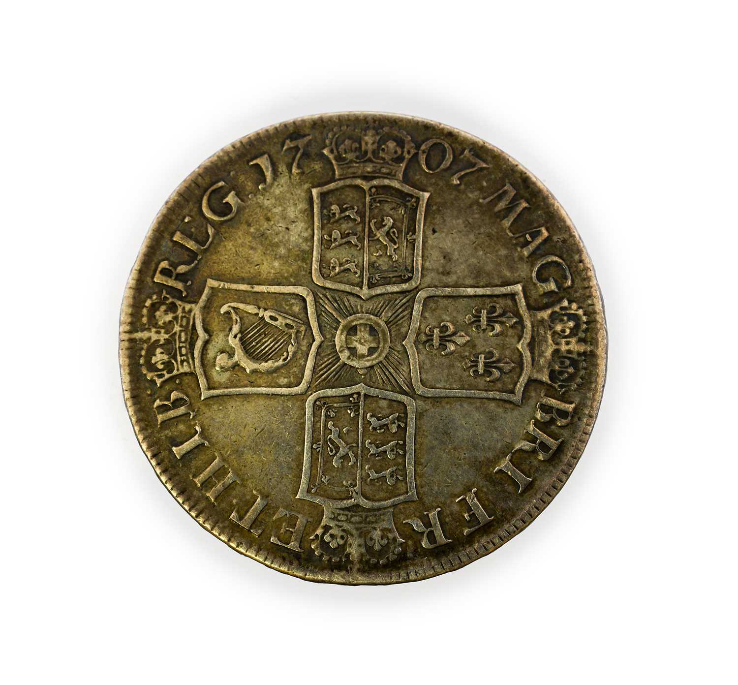 Lot 5 - Anne, Crown 1707E SEXTO, Post-Union with...