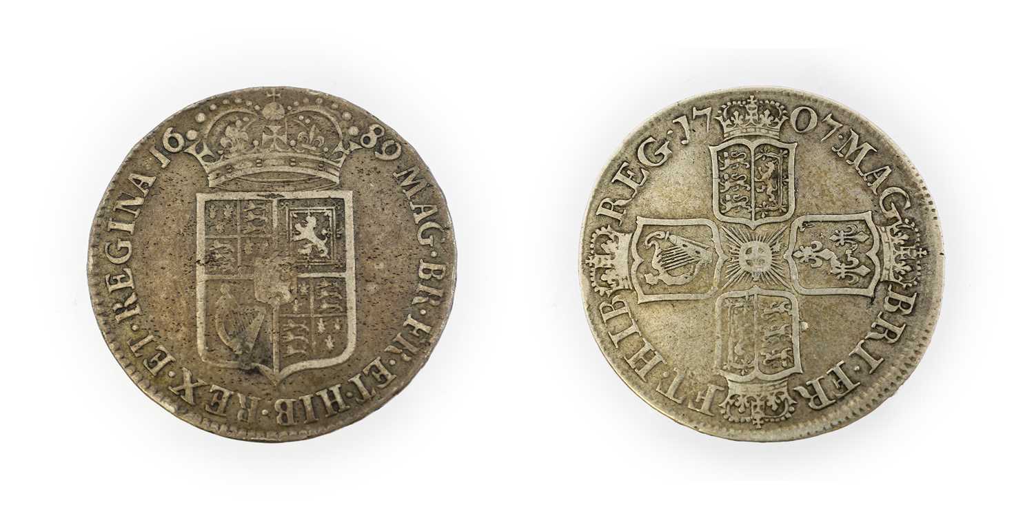 Lot 24 - Two Halfcrowns comprising: William & Mary 1689...