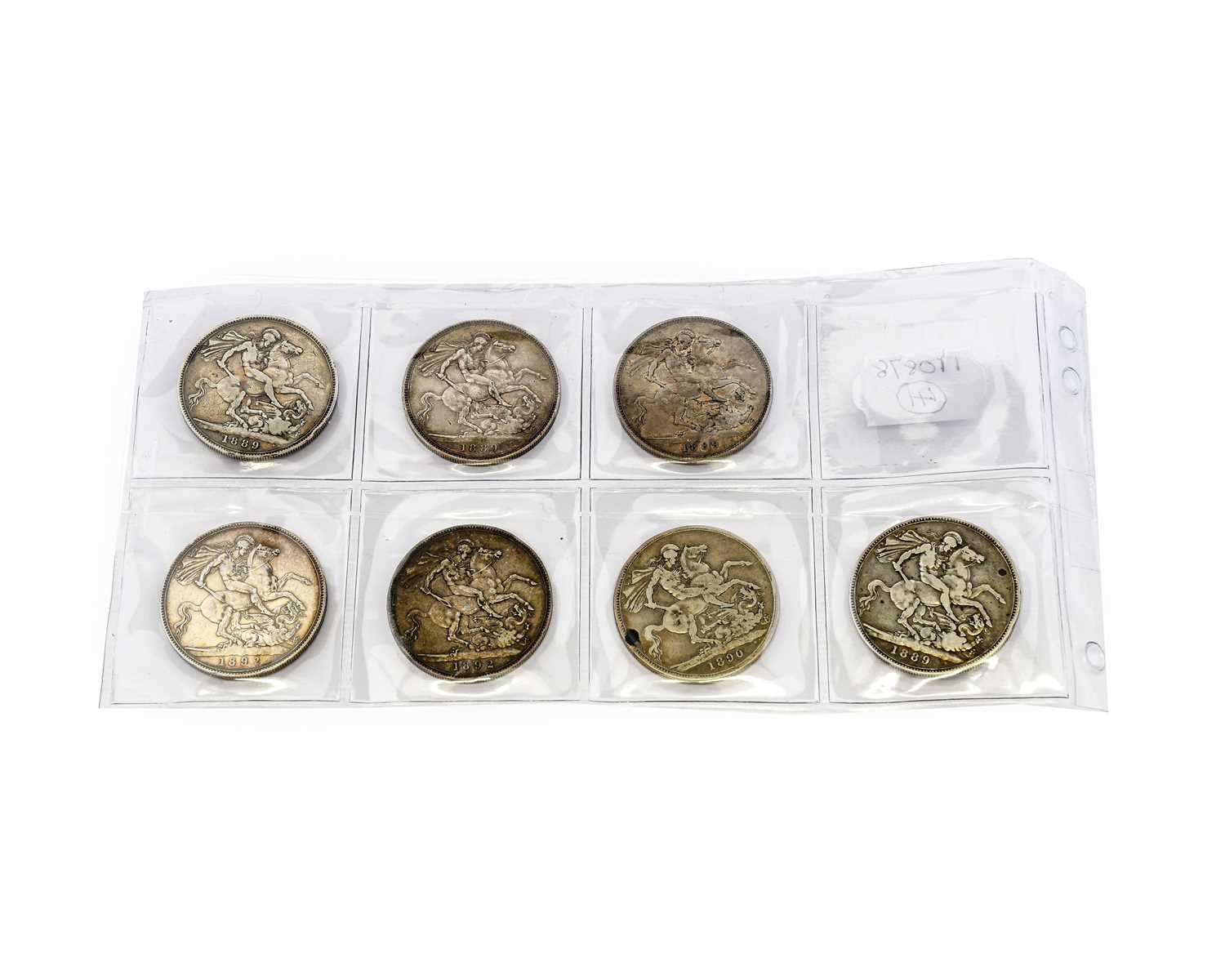 Lot 16 - Victoria, 7 x Jubilee Head Crowns comprising:...
