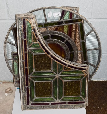 Lot 110 - A Victorian painted and stained glass...