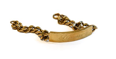 Lot 148 - A 9 carat gold identity bracelet, length 21.5cm