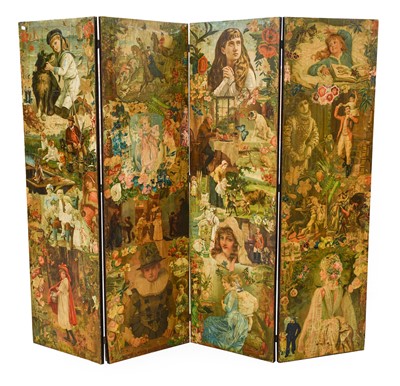 Lot 1332 - A Victorian Four-Leaf Decoupage Dressing...