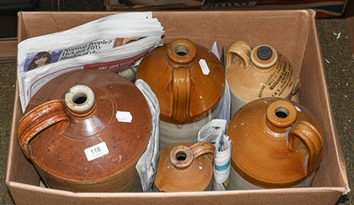 Lot 116 - Six assorted stoneware flagons including...
