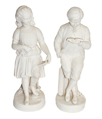Lot 187 - A Pair of 19th Century Copeland Parian Figures...