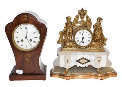Lot 36 - A 19th century striking mantel clock in...