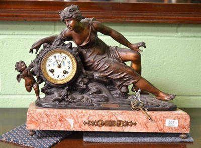 Lot 557 - French gilt mantel clock