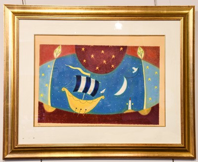 Lot 1055 - Adam Barsby, Moonlit Followers, signed,...