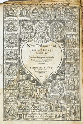 Lot 156 - Bible (English; Geneva Version). The Bible, London: Robert Barker, 1608