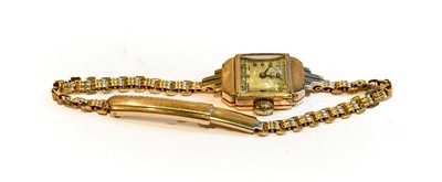 Lot 181 - A lady's wristwatch, on a 9 carat gold...