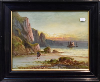 Lot 1034 - F Hider (19th/20th century) Fisherwoman on a...