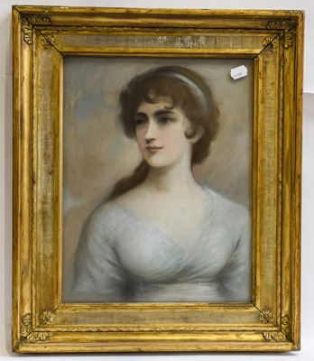 Lot 1001 - Manner of Romney, Portrait of a lady,...