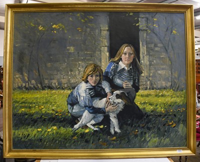 Lot 1003 - Robert King, portrait of a two Girl`s with a...