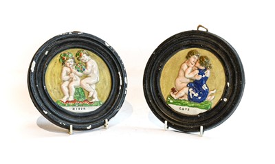 Lot 87 - A pair of early 19th century pearlware press...