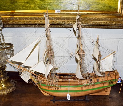 Lot 332 - A 20th century model of The Bounty, total...