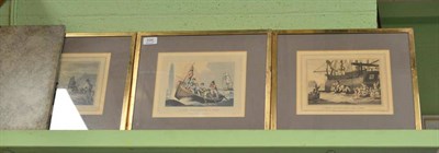 Lot 594 - A set of six whale fishery prints including ";Shooting the Harpoon at a Whale";, together with...