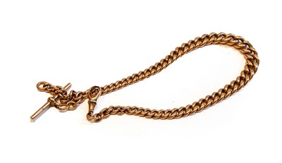 Lot 147 - A watch chain, stamped '9' and '.375', length...