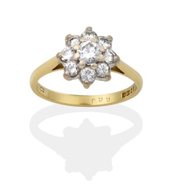 Lot 2290 - An 18 Carat Gold Diamond Cluster Ring
