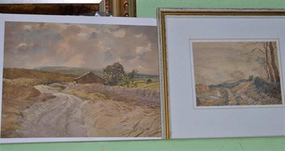 Lot 598 - A Fred Cecil Jones watercolour of Fulneck and a Joseph Pighills unframed watercolour of Far Intake