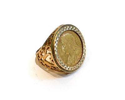 Lot 159 - A sovereign dated 1896 mounted as a ring,...
