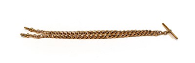Lot 173 - An albert chain with attached T-bar, stamped...