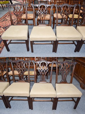 Lot 1236 - A set six of Chippendale style mahogany dining...