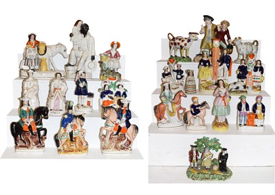 Lot 28 - A collection of mainly Victorian Staffordshire...