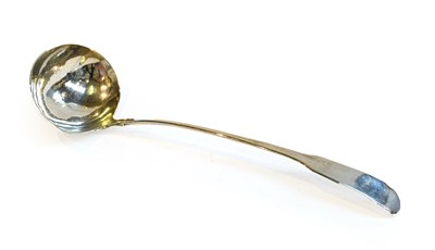 Lot 214 - A George III provincial silver soup ladle, by...