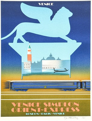 Lot 243 - Fix-Masseau. Venice Simplon Orient Express, 1985, one of 200 sets, signed