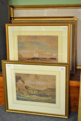 Lot 605 - George Jackson, three views of Ripon, each signed, watercolour, together with a pen and ink drawing