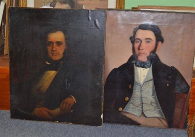 Lot 607 - British School (late 19th century) Two unframed oil on canvas portraits of gentlemen