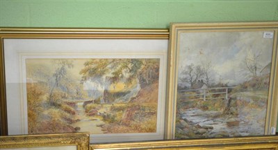 Lot 608 - B.Benger, river landscape, together with two further watercolours by A.Suer